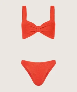 Hunza G Bikini Sets|Bralette-Ashley Bikini - Metallic Tangerine