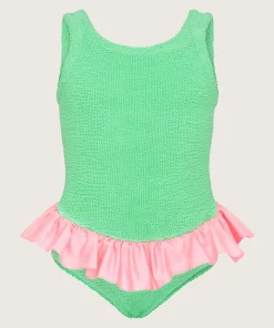 Hunza G Baby 2-6 Yrs-Baby Duo Denise Swim - Lime/Bubblegum