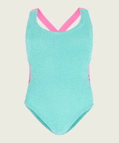 Hunza G Baby 2-6 Yrs-Baby Lara Swim - Aqua/Bubblegum