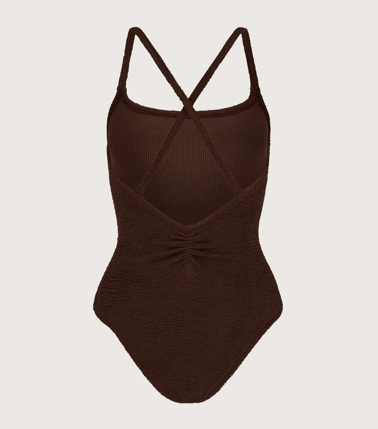 Hunza G Scoop Neck-Bette Swim - Metallic Chocolate