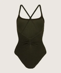 Hunza G Scoop Neck-Bette Swim - Metallic Khaki