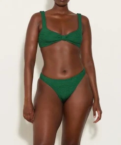 Hunza G Bikini Sets|Bralette-Bonnie Bikini - Metallic Forest Green