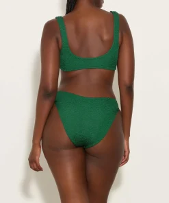 Hunza G Bikini Sets|Bralette-Bonnie Bikini - Metallic Forest Green