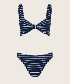 Hunza G Bikini Sets|Bralette-Bonnie Bikini - Navy/White Stripe