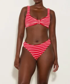 Hunza G Bikini Sets|Bralette-Bonnie Bikini - Red/White Stripe