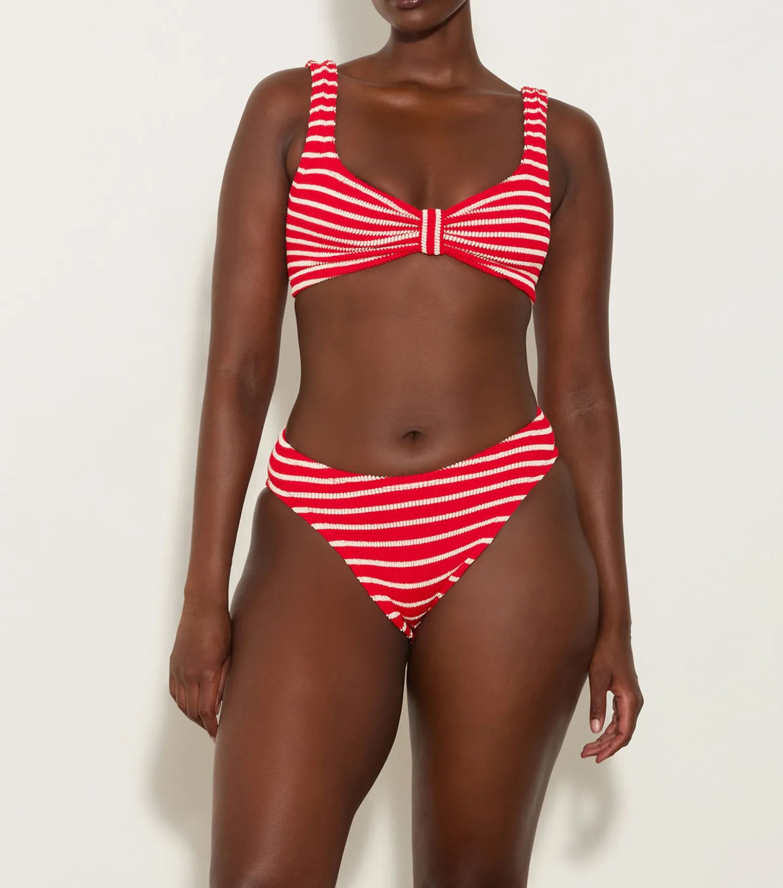 Hunza G Bikini Sets|Bralette-Bonnie Bikini - Red/White Stripe