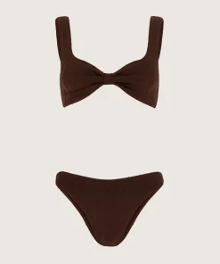 Hunza G Bikini Sets|Bralette-Bonnie Nile Bikini - Metallic Chocolate