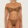 Hunza G Bikini Sets-Brigette Bikini - Metallic Cocoa
