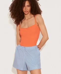 Hunza G Shorts And Skirts-Cotton Shorts - Blue Stripe