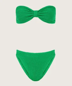 Hunza G Bikini Sets|Bandeau-Coverage Jean Bikini - Emerald