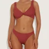 Hunza G Bikini Sets|Bralette-Coverage Juno Bikini - Metallic Rosewood
