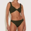 Hunza G Bikini Sets|Bralette-Coverage Juno Bikini - Metallic Khaki