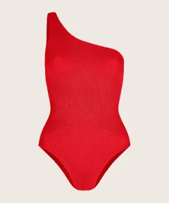 Hunza G One Shoulder-Coverage Nancy Swim - Red