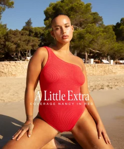 Hunza G One Shoulder-Coverage Nancy Swim - Red