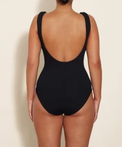 Hunza G Square Neck-Coverage Square Neck Swim - Black