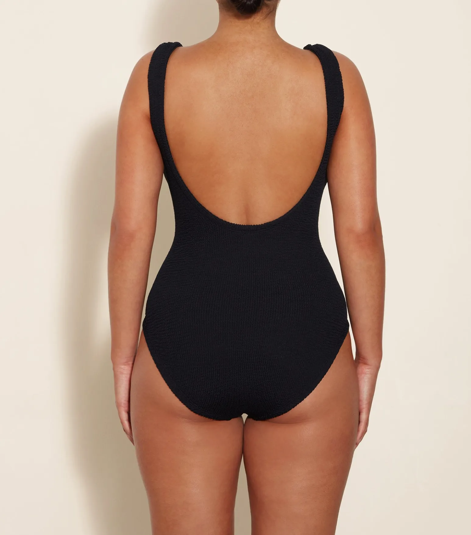 Hunza G Square Neck-Coverage Square Neck Swim - Black