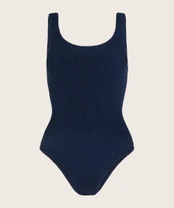 Hunza G Square Neck-Coverage Square Neck Swim - Navy