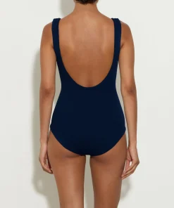 Hunza G Square Neck-Coverage Square Neck Swim - Navy