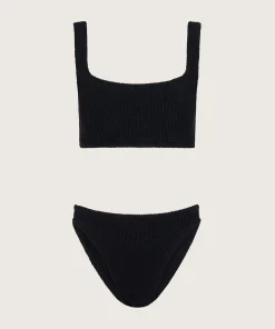 Hunza G Bikini Sets|Bralette-Coverage Xandra Bikini - Black