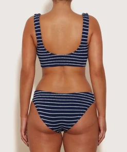 Hunza G Bikini Sets|Bralette-Coverage Xandra Bikini - Navy/White Stripe