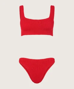 Hunza G Bikini Sets|Bralette-Coverage Xandra Bikini - Red