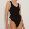 Hunza G Scoop Neck-Denise Swim - Black