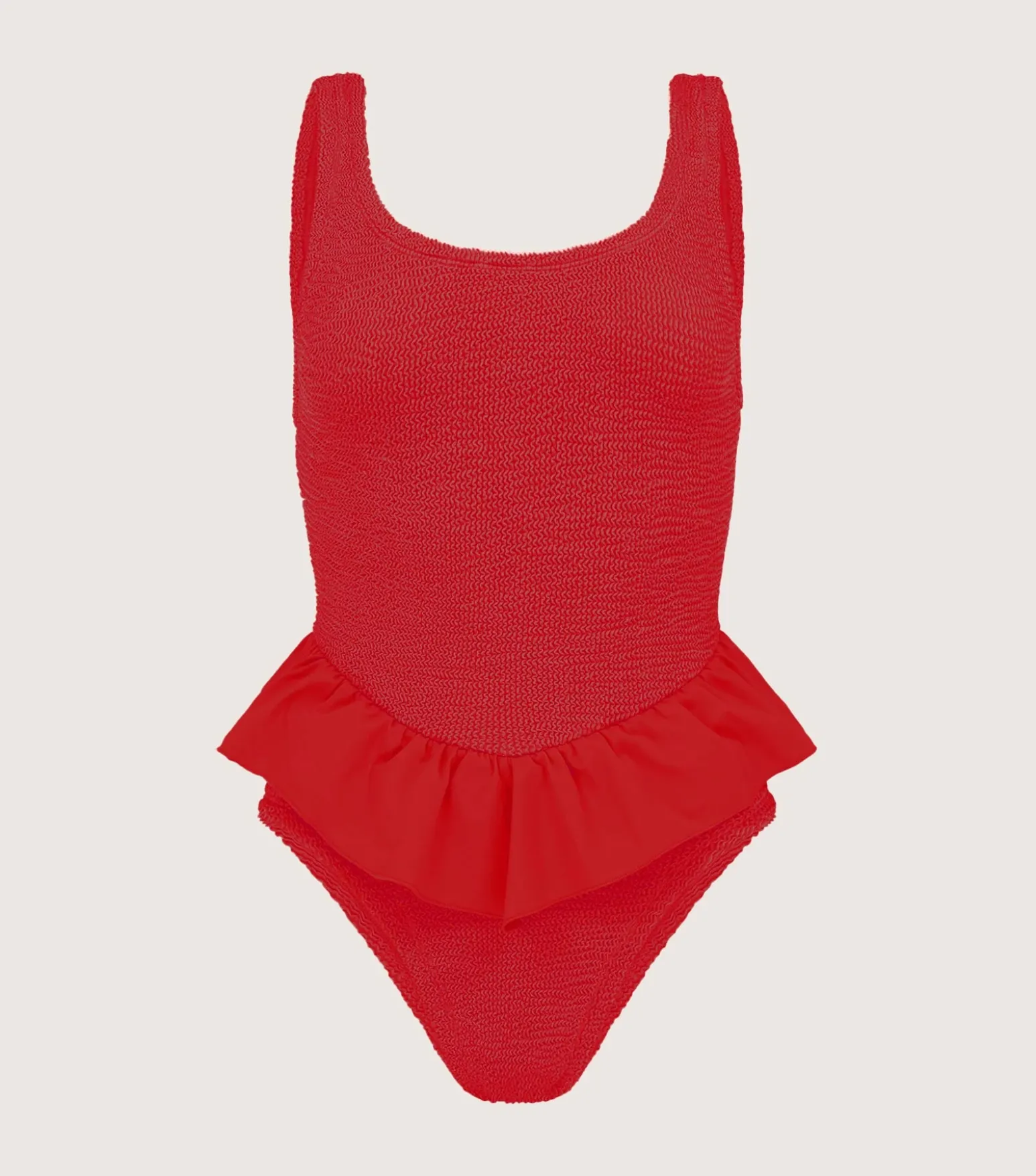 Hunza G Scoop Neck-Denise Swim - Red