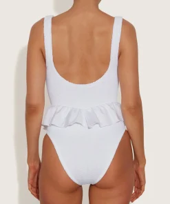 Hunza G Scoop Neck-Denise Swim - White