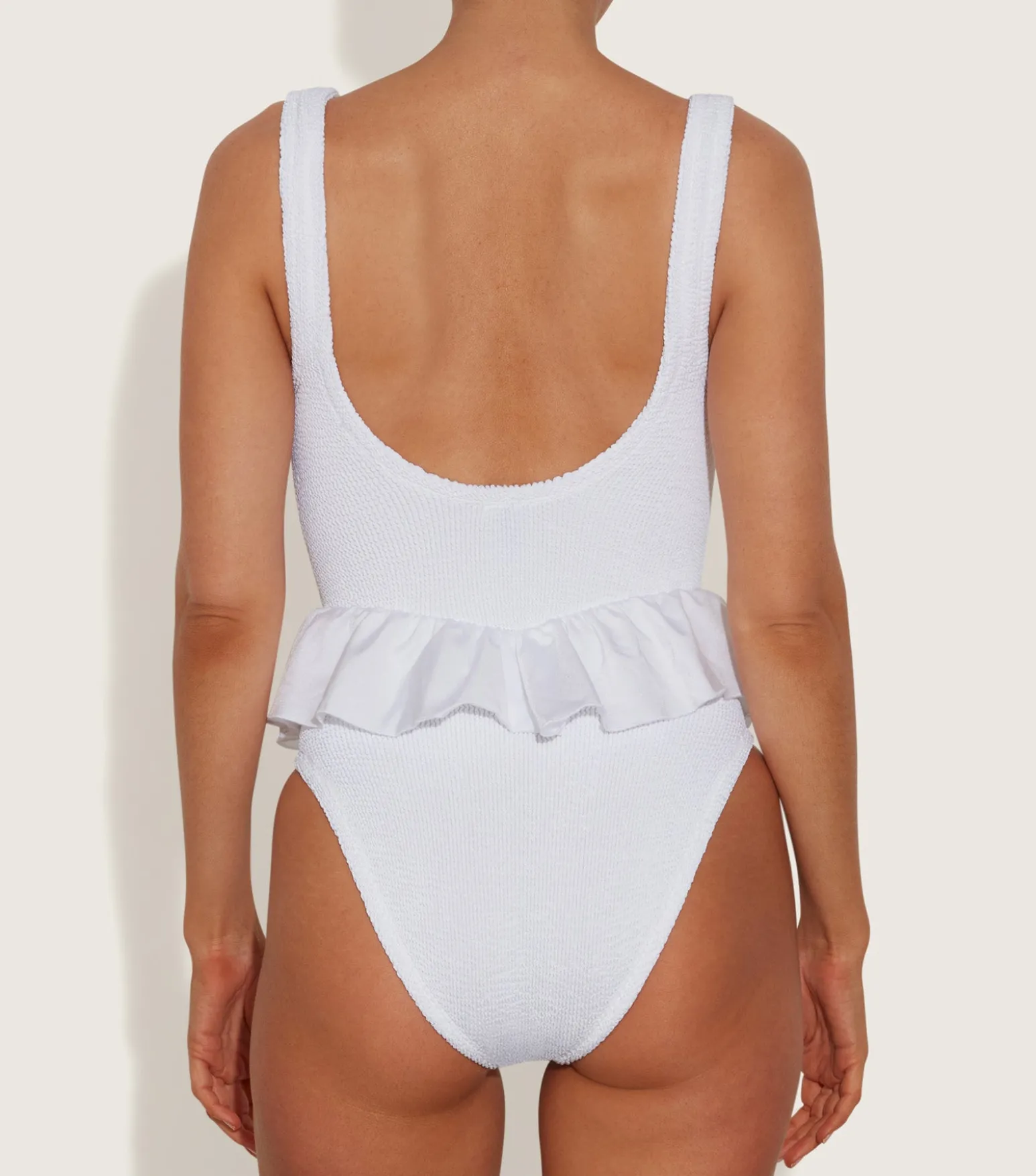 Hunza G Scoop Neck-Denise Swim - White