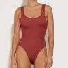 Hunza G Scoop Neck-Domino Swim - Metallic Rosewood