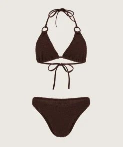 Hunza G Triangle|Bikini Sets-Eva Bikini - Metallic Chocolate