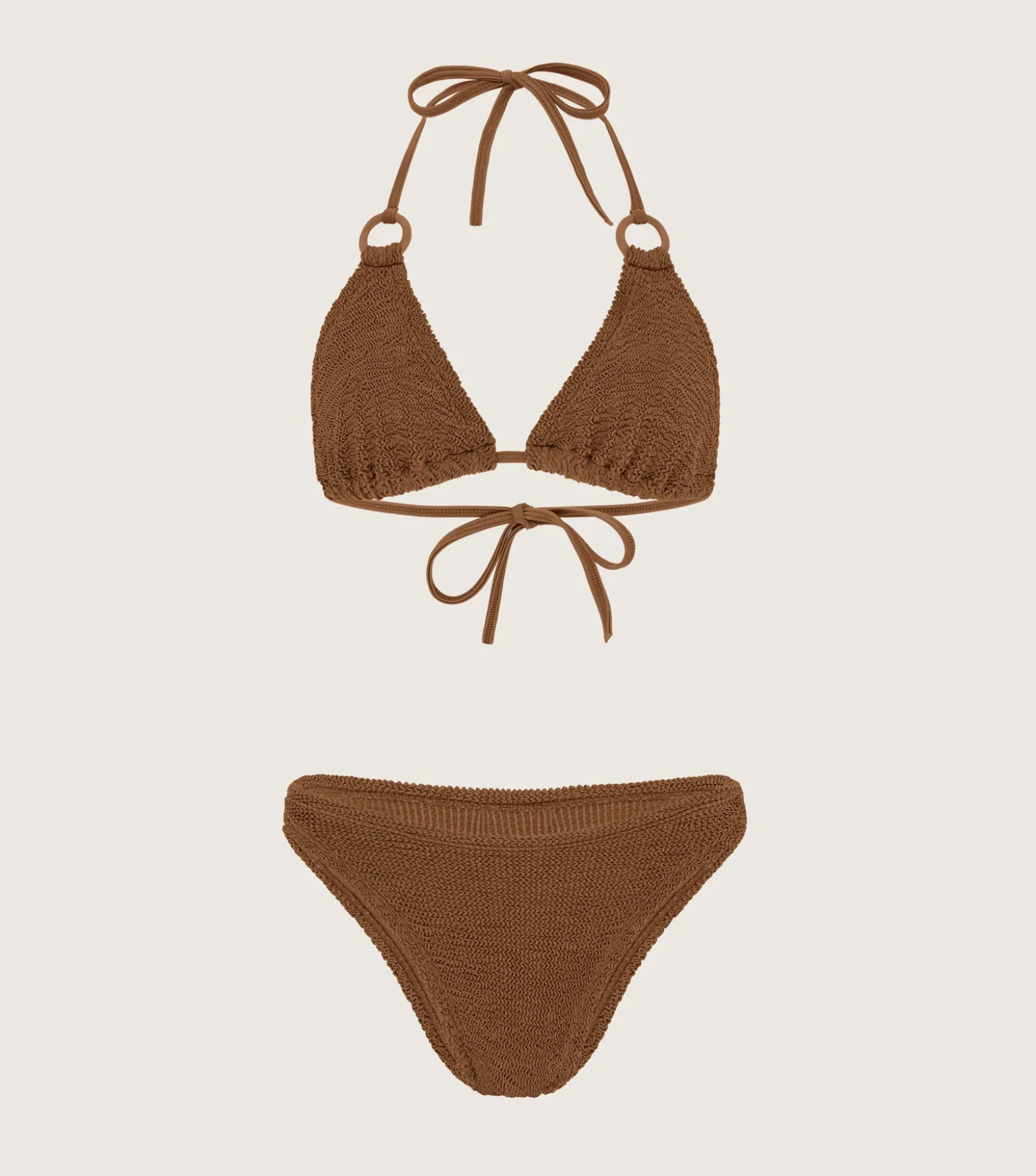 Hunza G Triangle|Bikini Sets-Eva Bikini - Metallic Cocoa
