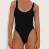 Hunza G Scoop Neck-Faye Swim - Black/White