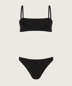 Hunza G Bikini Sets|Bralette-Gigi Lurex Bikini - Black/Gold