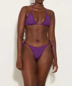 Hunza G Triangle|Bikini Sets-Gina Bikini - Metallic Purple Magic