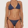 Hunza G Triangle|Bikini Sets-Gina Bikini - Navy/White Stripe