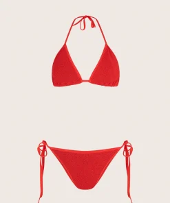 Hunza G Triangle|Bikini Sets-Gina Bikini - Red