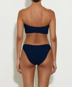 Hunza G Bikini Sets-Gloria Bikini With Tonal Hoops - Navy