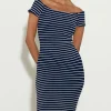 Hunza G Dresses-Grace Dress - Navy/White Stripe