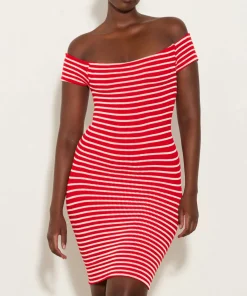 Hunza G Dresses-Grace Dress - Red/White Stripe