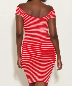 Hunza G Dresses-Grace Dress - Red/White Stripe