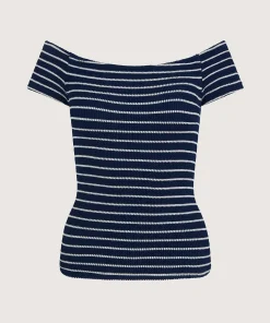 Hunza G Shirts And Tops-Grace Top - Navy/White Stripe