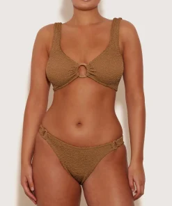 Hunza G Bikini Sets|Bralette-Hallie Bikini - Metallic Cocoa