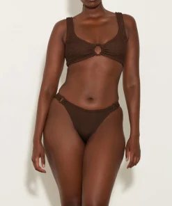 Hunza G Bikini Sets|Bralette-Hallie Bikini - Metallic Chocolate