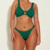 Hunza G Bikini Sets|Bralette-Hallie Bikini - Metallic Forest Green