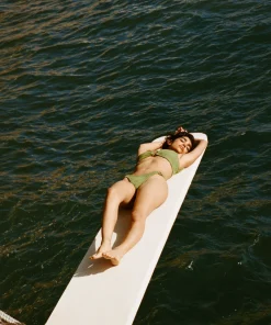 Hunza G Bikini Sets|Bralette-Hallie Bikini - Metallic Moss