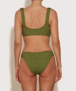 Hunza G Bikini Sets|Bralette-Hallie Bikini - Metallic Moss