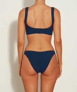 Hunza G Bikini Sets|Bralette-Hallie Lurex Bikini - Navy/Silver
