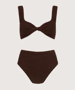 Hunza G Bikini Sets|Bralette-Jamie Bikini - Metallic Chocolate