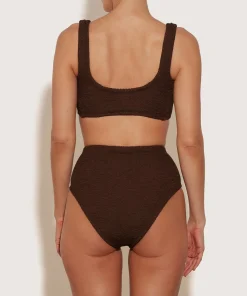 Hunza G Bikini Sets|Bralette-Jamie Bikini - Metallic Chocolate